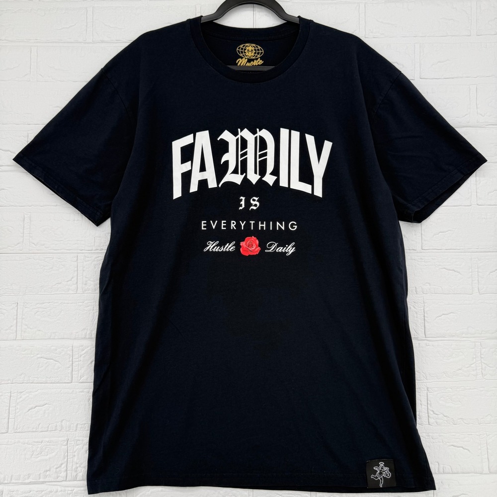 Muerte Family Is Everything T-Shirt Mens Large Hustle Daily Rose Graphic Black